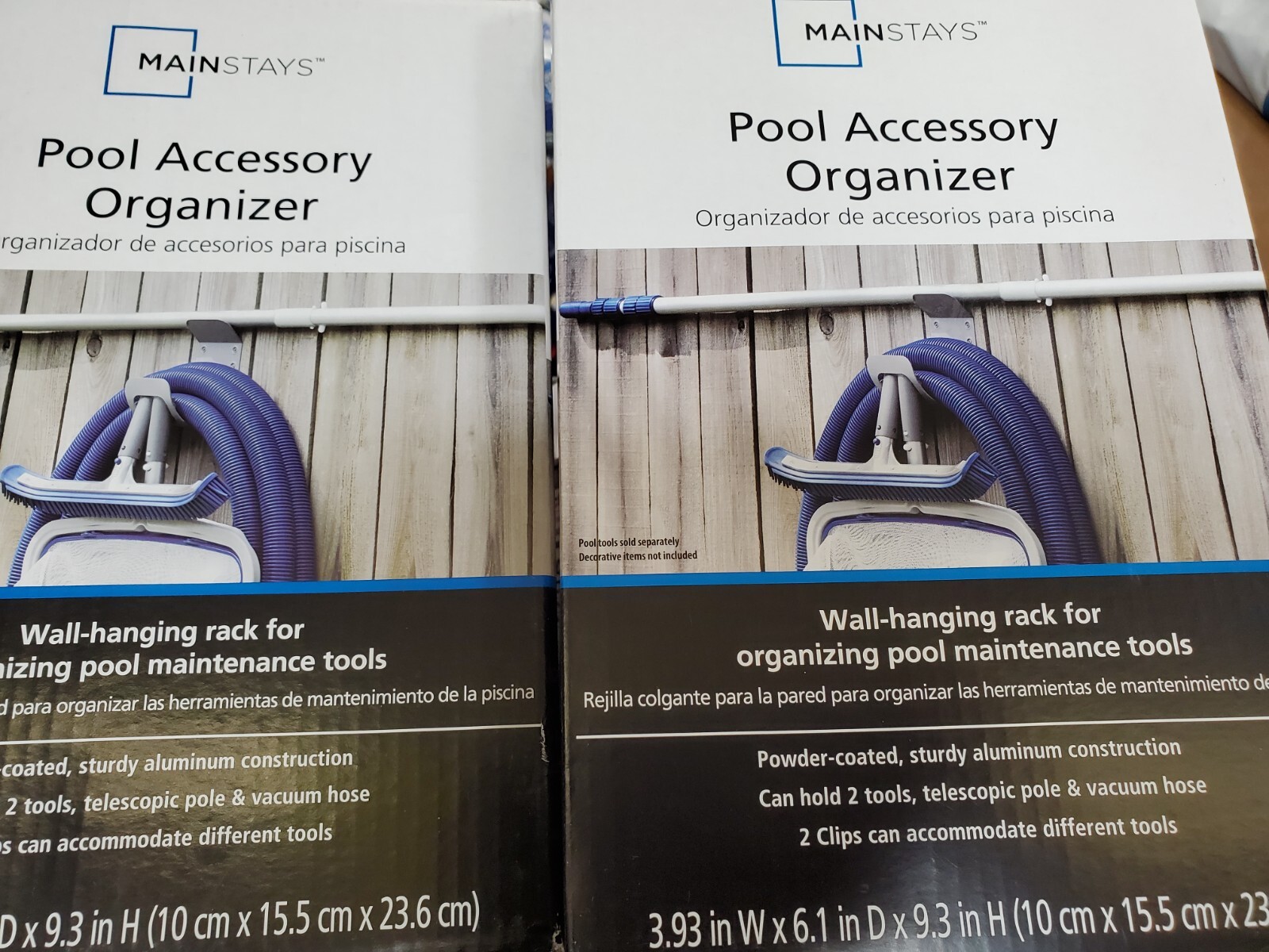 Lot of 2 Pool Accessory Wall-hanging Rack For Organizing Pool Maintenance Tools