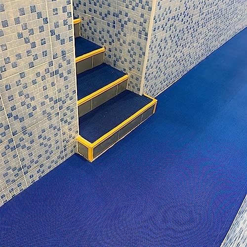 Drainage Non Slip Flooring Mats Swimming Pool Bathroom 0&Prime;L x 0&Prime;W x 0&Prime;Th Blue
