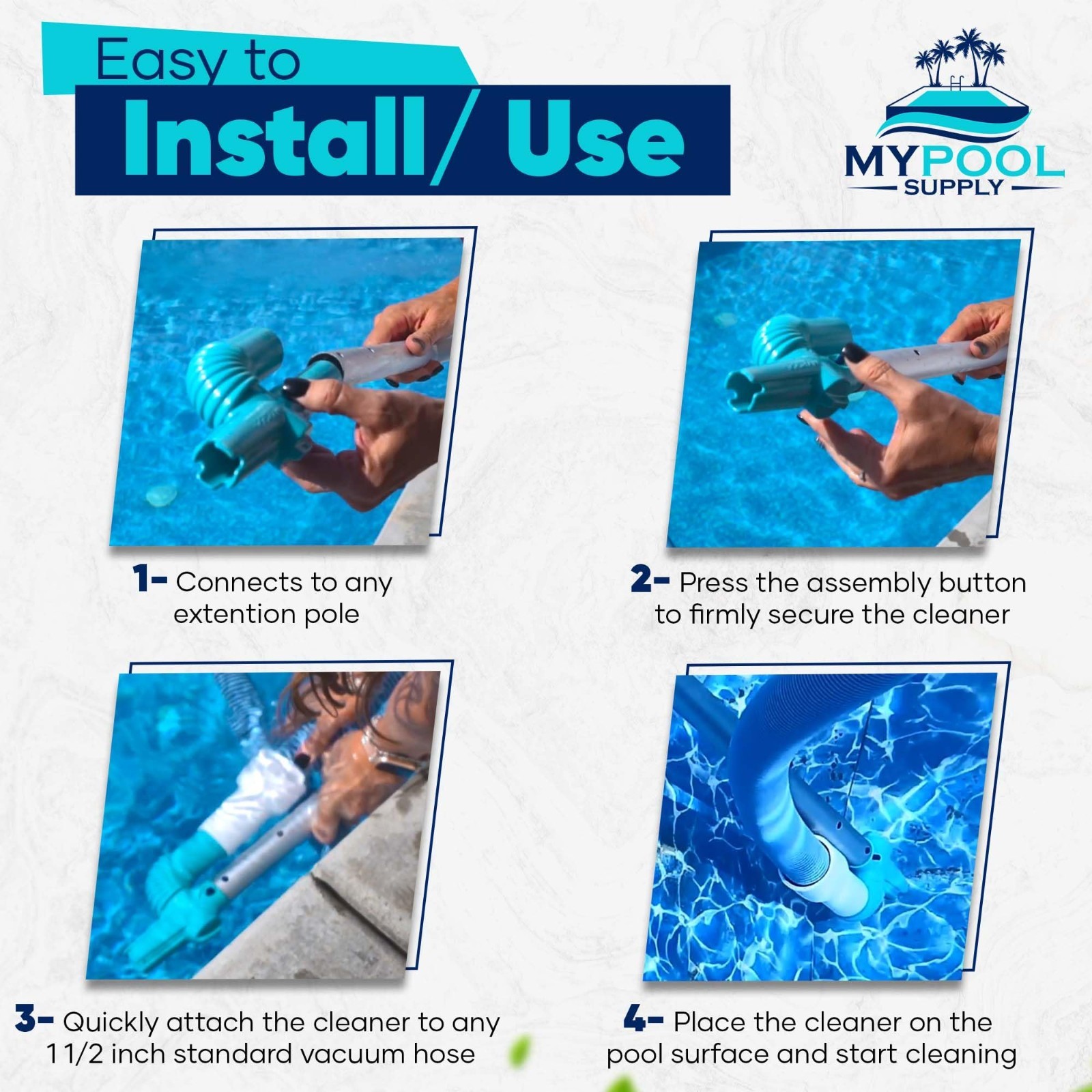 Pool Corner Cleaner Vacuum Attachment – Precision Tool for Hard-to-Reach Areas,