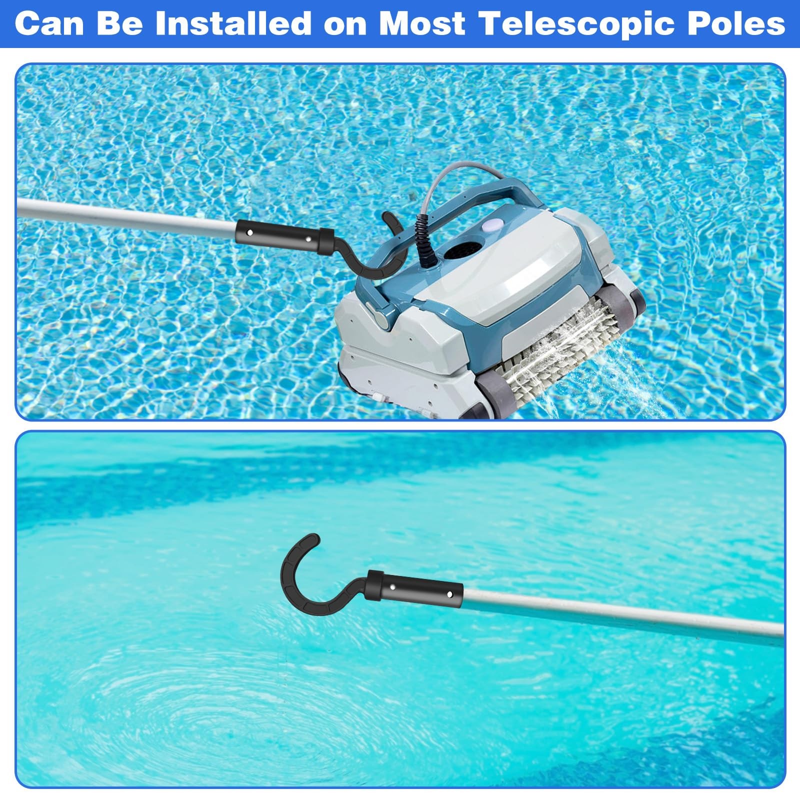HINGTAI Pool Retriever Hook for Robotic Cleaner Accessories, Black