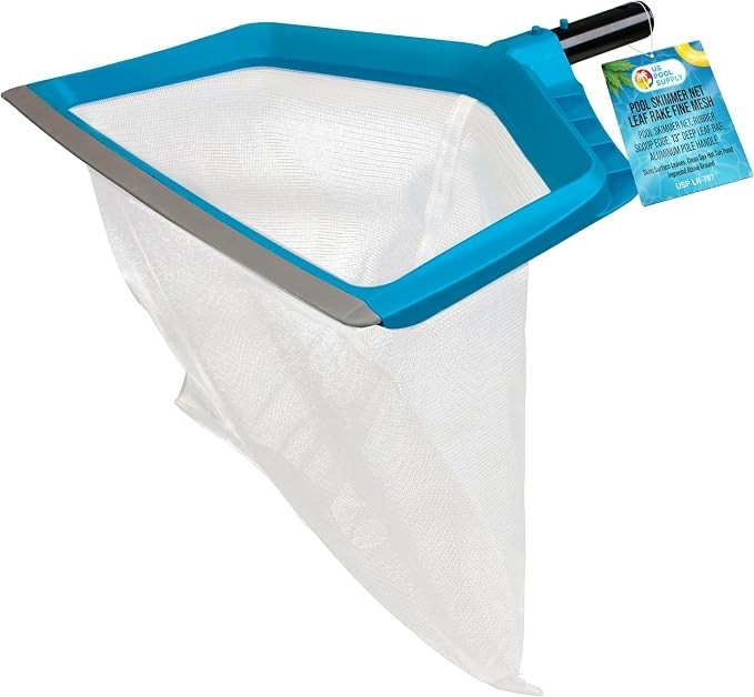 Pool Skimmer Net Fine Mesh 13 Inch Deep Leaf Bag Rubber Scoop Edge Aluminum