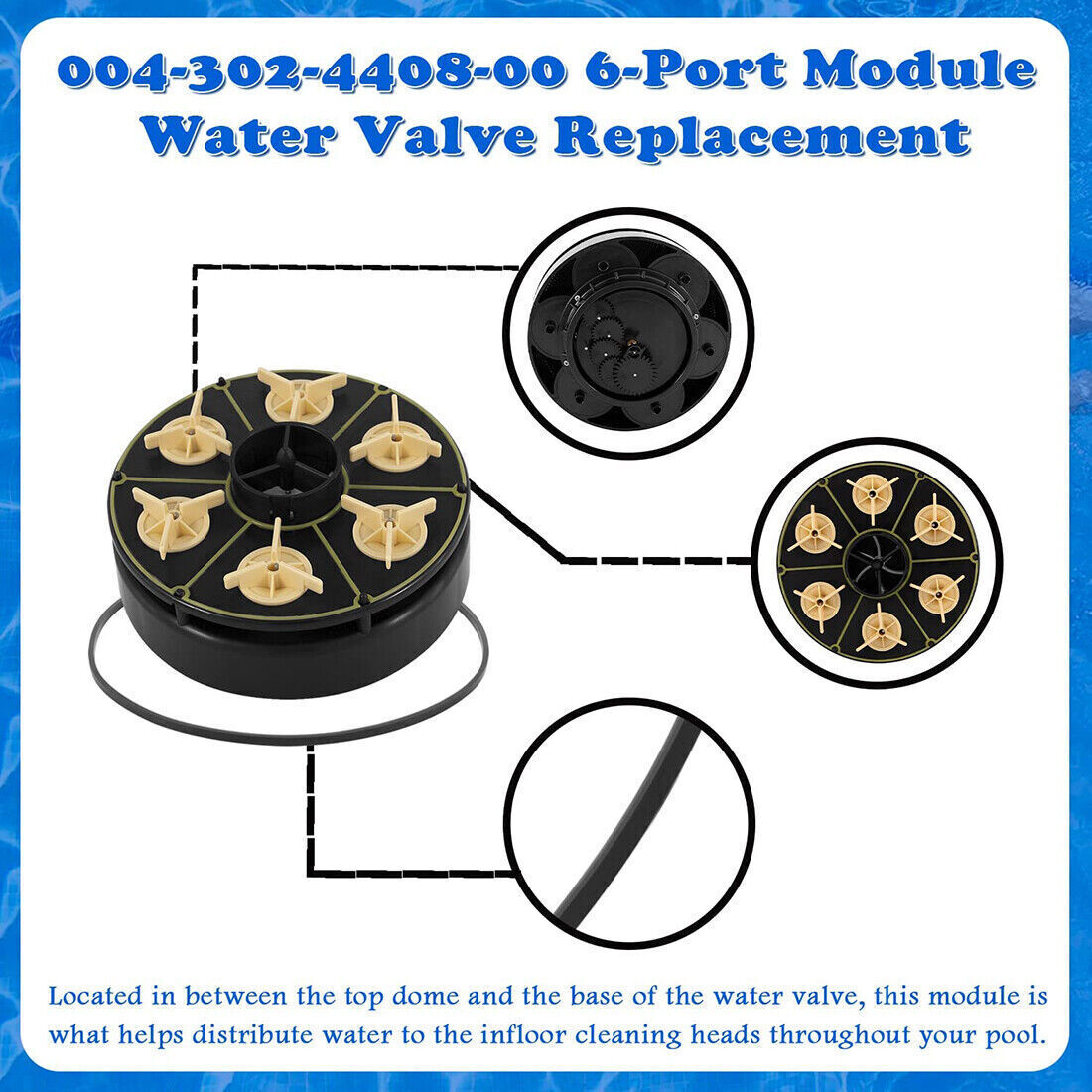 For Paramount In Floor Pool 6 Port Module with Valve Shell Oring 004-302-4408-00
