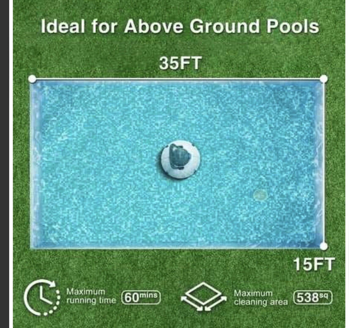 Cordless Robotic Pool Cleaner, Winny Pool Cleaner Automatic Pool Vacuum wit (SR)