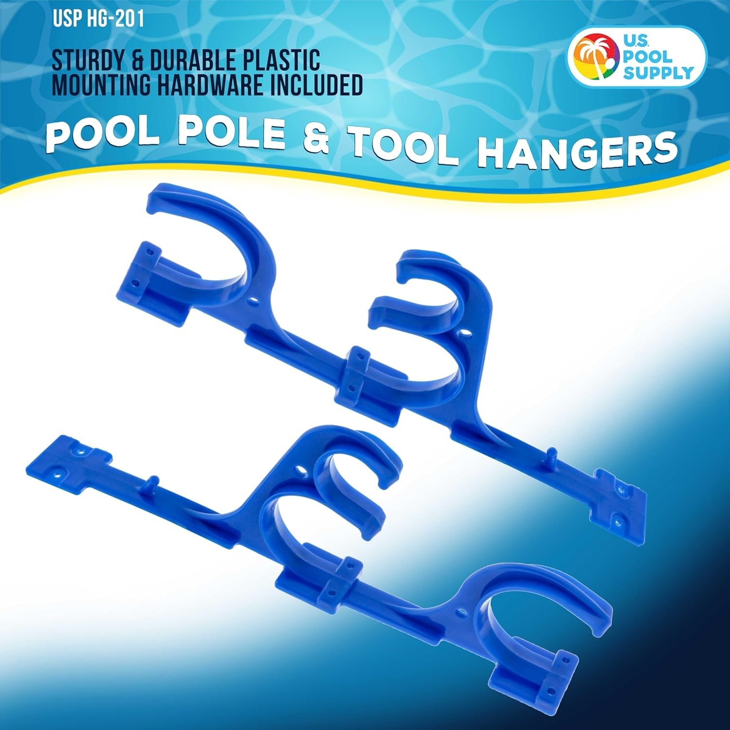 Secure & Sturdy 2 Plastic Pool Pole Hangers for All Your Maintenance Accessories