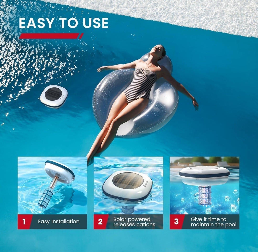 Enhulk PI25 Pro Solar Pool Ionizer NEW Up to 50k Gal Above Inground Copper Anode