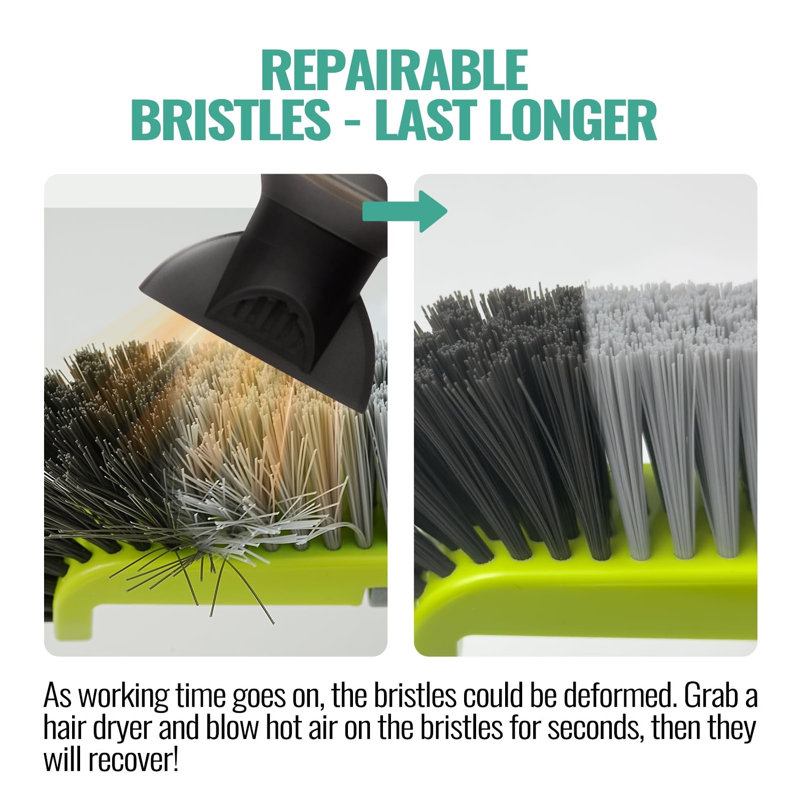 18&Prime; Pool Brush Head for Cleaning Walls, Curved Ends for Tile & Vinyl Pools