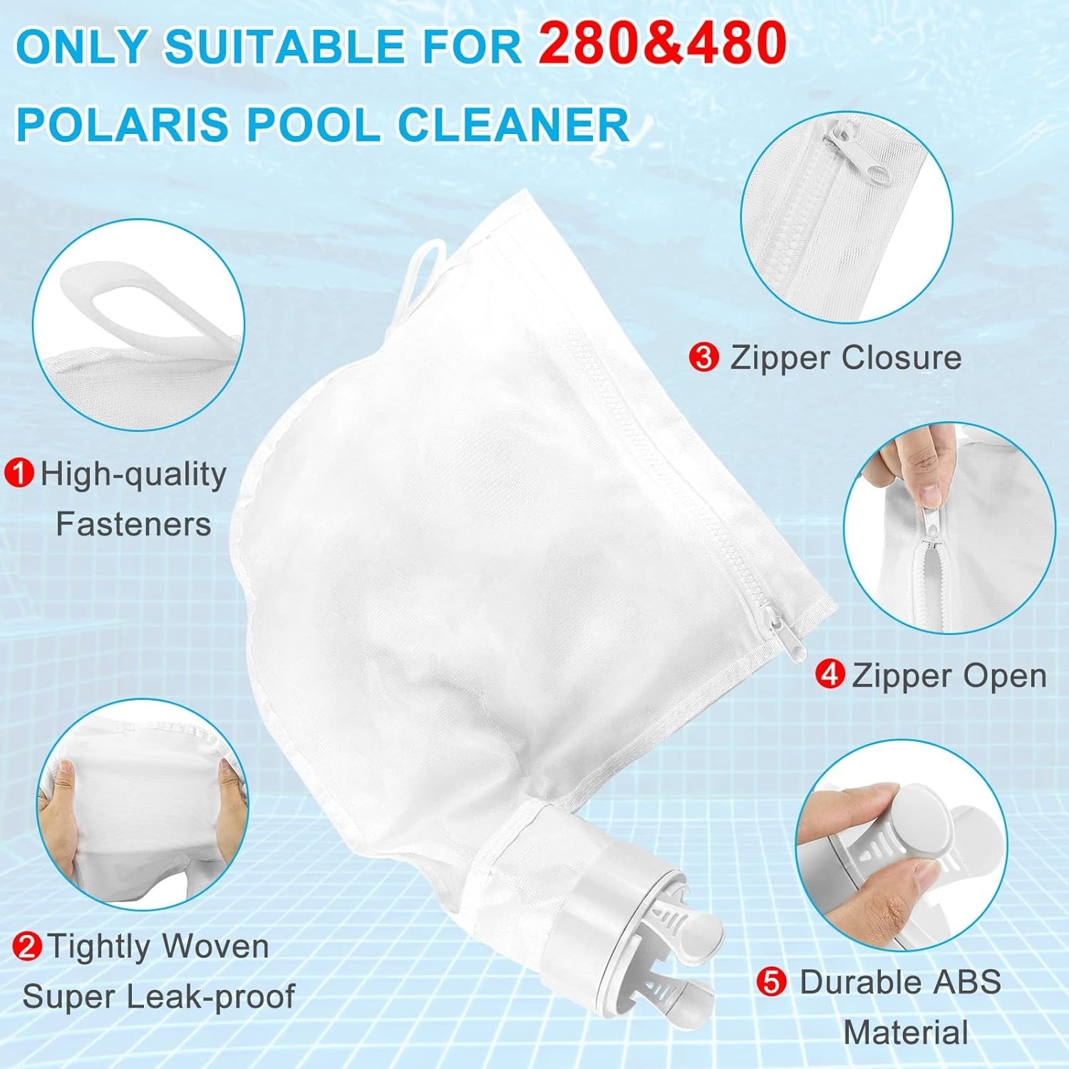Efficiently Designed Leaf Bags 2 Pack for Polaris Cleaners – Zippered & Reusable