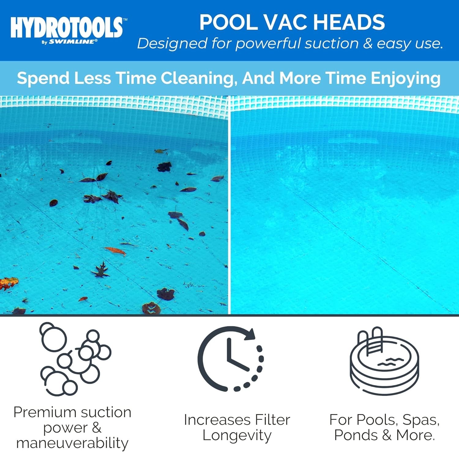 Hydrotools Weighted Pool Vacuum Head | Rectangular Shape, Easy Maneuver & Clean