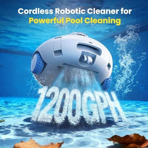 Robotic Pool Cleaner 120 Min Runtime 1200 GPH Suction for Above Ground In