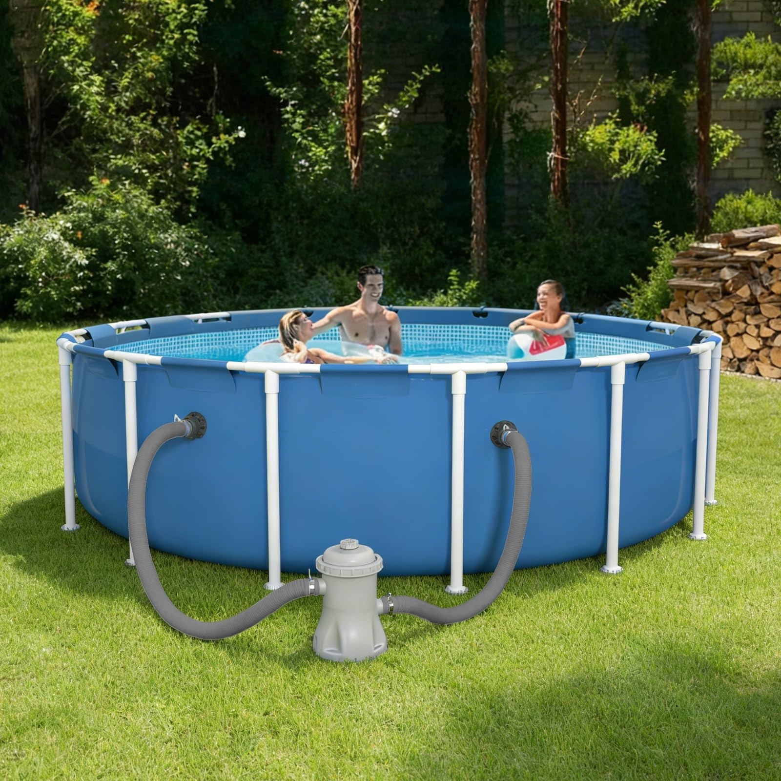 Poolvio Pool Hoses For Above Ground Pools 1.25 Diameter X 59 Long 3-Pack Heavy