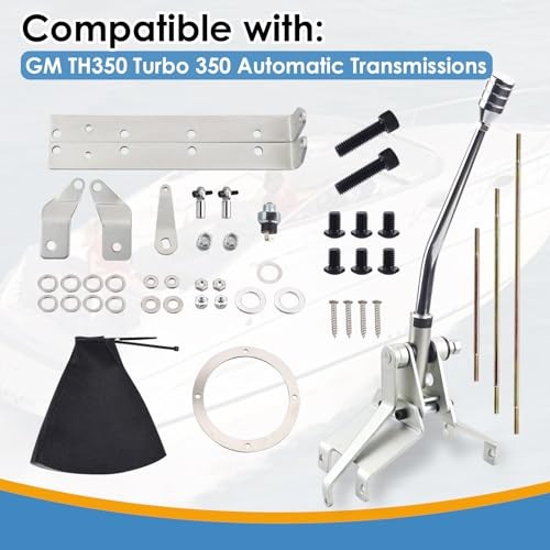 Transmission Shifter Set Turbo 350 Automatic Shifter Kit with 12&Prime; Stick, Fit