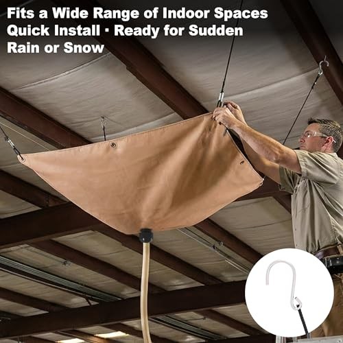 Ceiling Leak Diverter, Heavy Duty 420D Oxford Fabric Roof Ceiling Leak 3*3