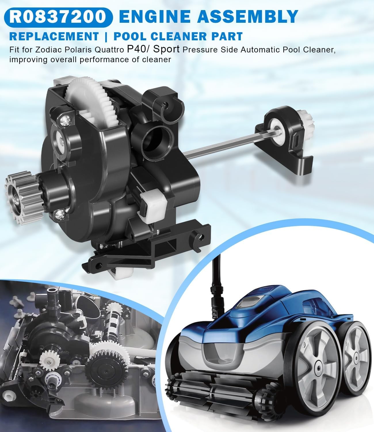 for Zodiac Polaris R0837200 Quattro Sport Pressure Side Automatic Pool Cleaner
