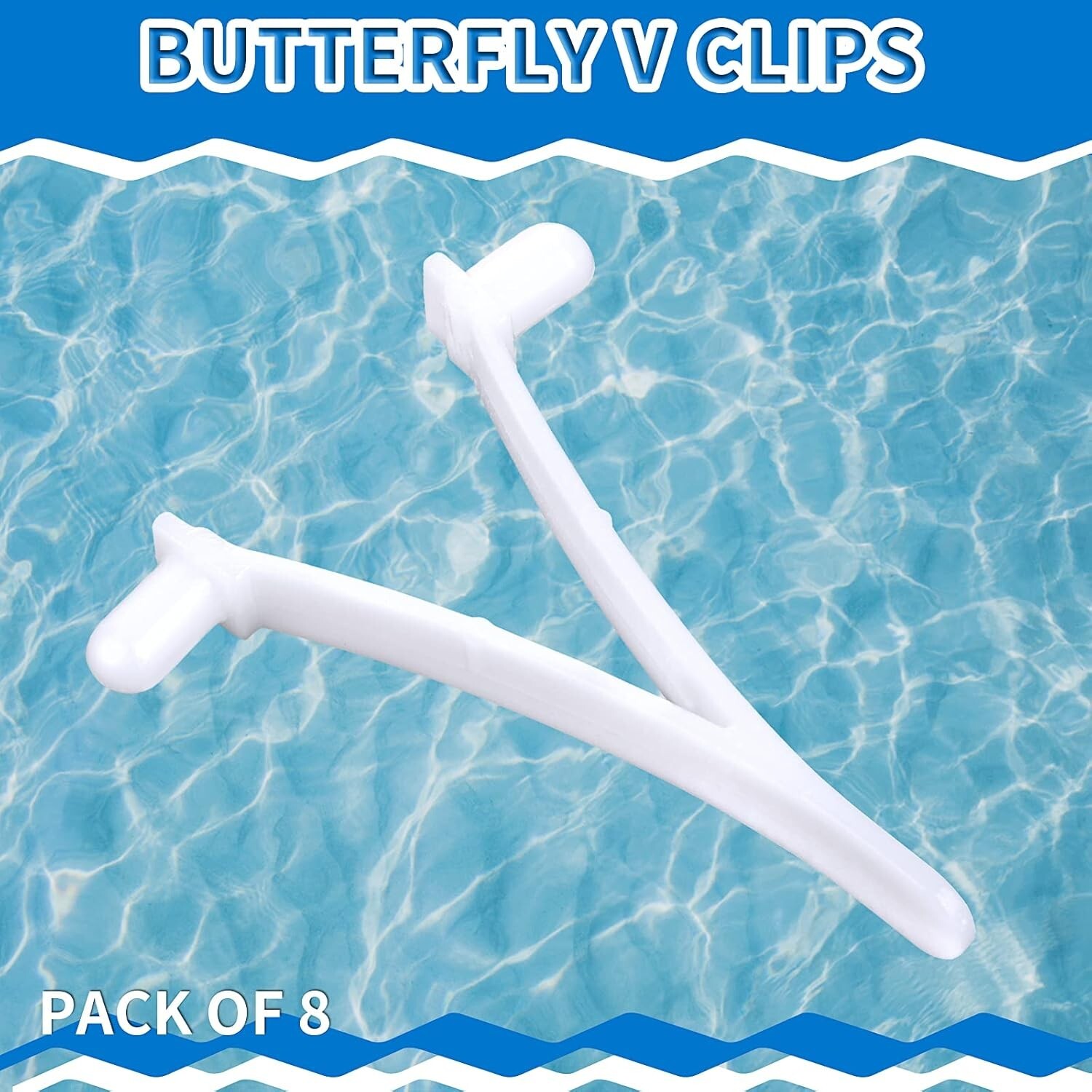 21 PCS Pool Butterfly Clips V-Clips Attachment Clip Replacement For Pool Brushes