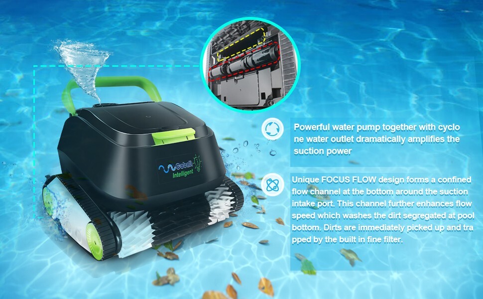 Cobalt Intelligent Pool Cleaner | Wall Climb, 3-Hr Timer, Fast Drain | 45ft Cord