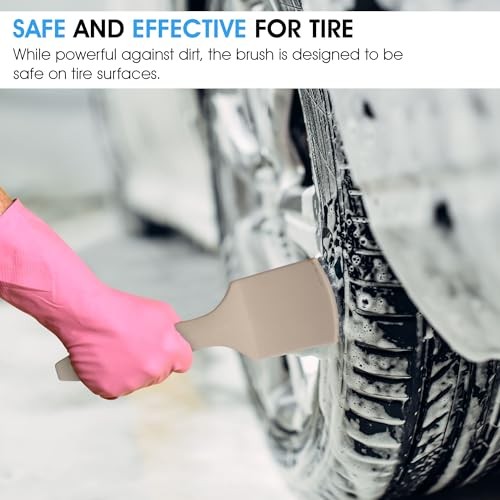 8.5 Inch Heavy-Duty Tire Cleaning Brush – Ergonomic Steel Wire Scrub for
