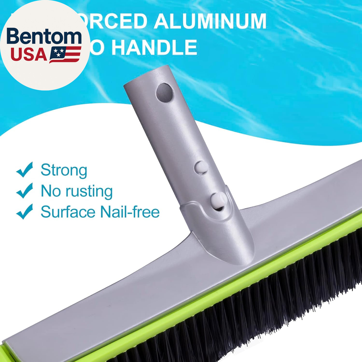 Pool Brush Head for Cleaning Walls,Heavy Duty Inground/Above Ground Swimming Poo