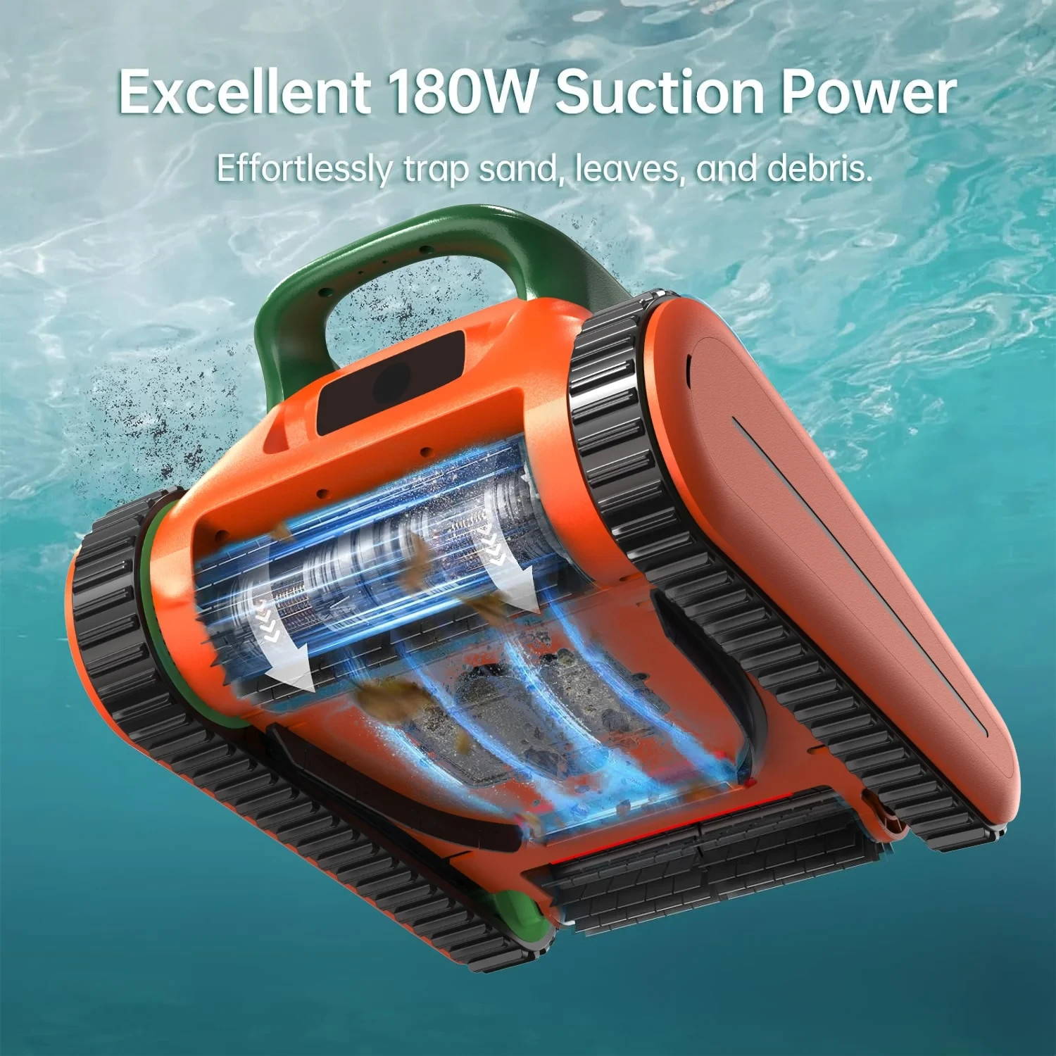 Seauto Cordless Robotic Pool Cleaner 3H Wall Climbing Up to 2250 Sq.ft
