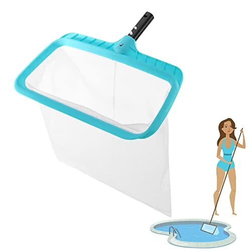 Red de piscina Bolsa profunda Skimmer de hojas Rastrillo de piscina Red de malla