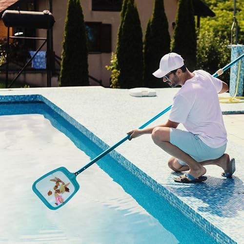 POOLWHALE Premium 15 Foot Telescopic Swimming Pool Pole, Adjustable 3 Piece E…