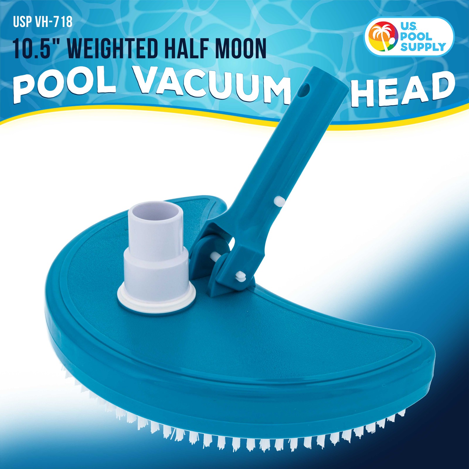 U.S. Pool Supply Weighted Half Moon Pool Vacuum Head, Above Ground Inground Pool