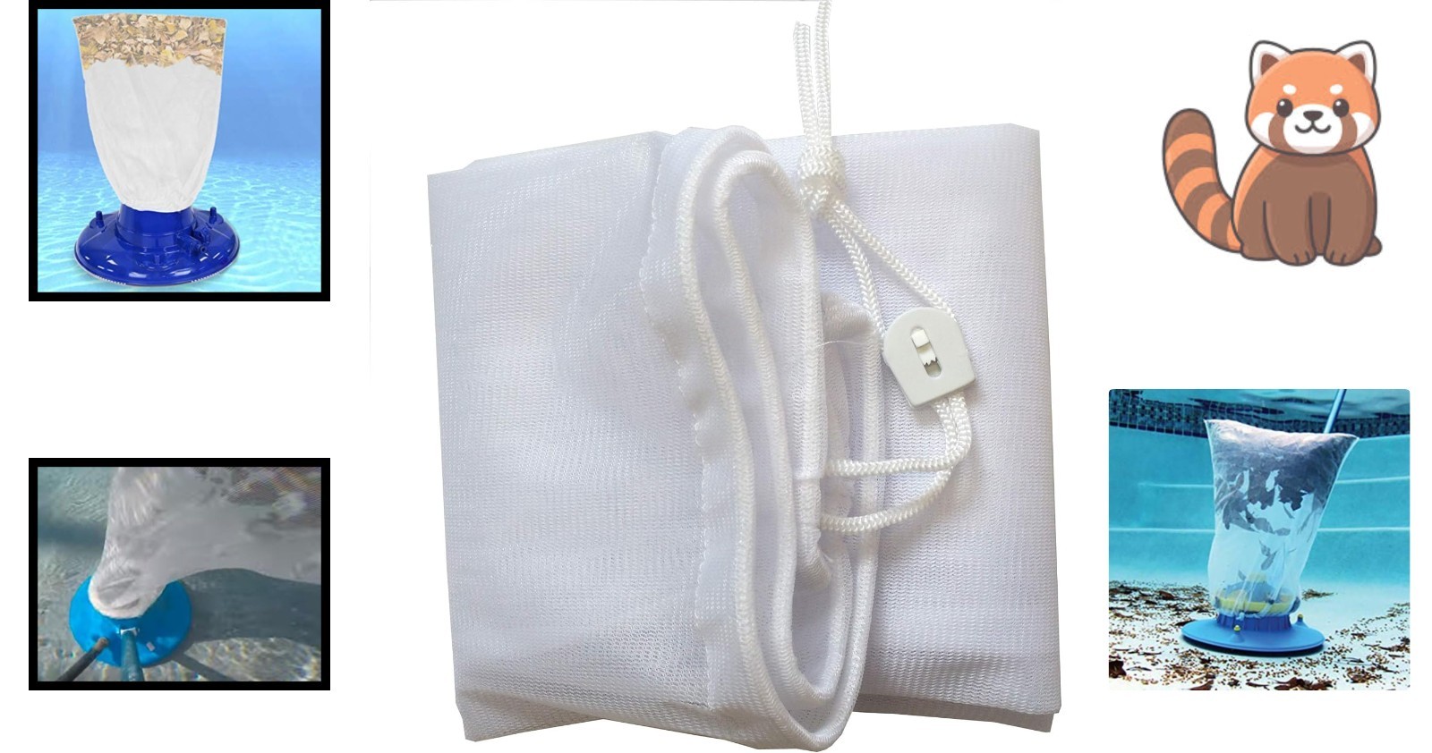 16&Prime; x 24&Prime; Fine Mesh Leaf Bag with Pull-N-Lock Cord for Effortless Pool Cleaning