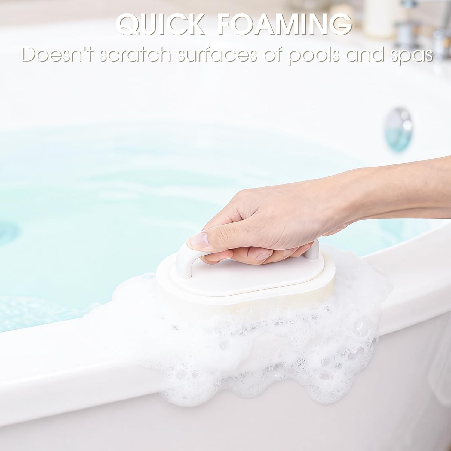 Thickened Handheld Scrub Pad for Hot Tubs, Spas & Pools, Non-Scratch Replacea…