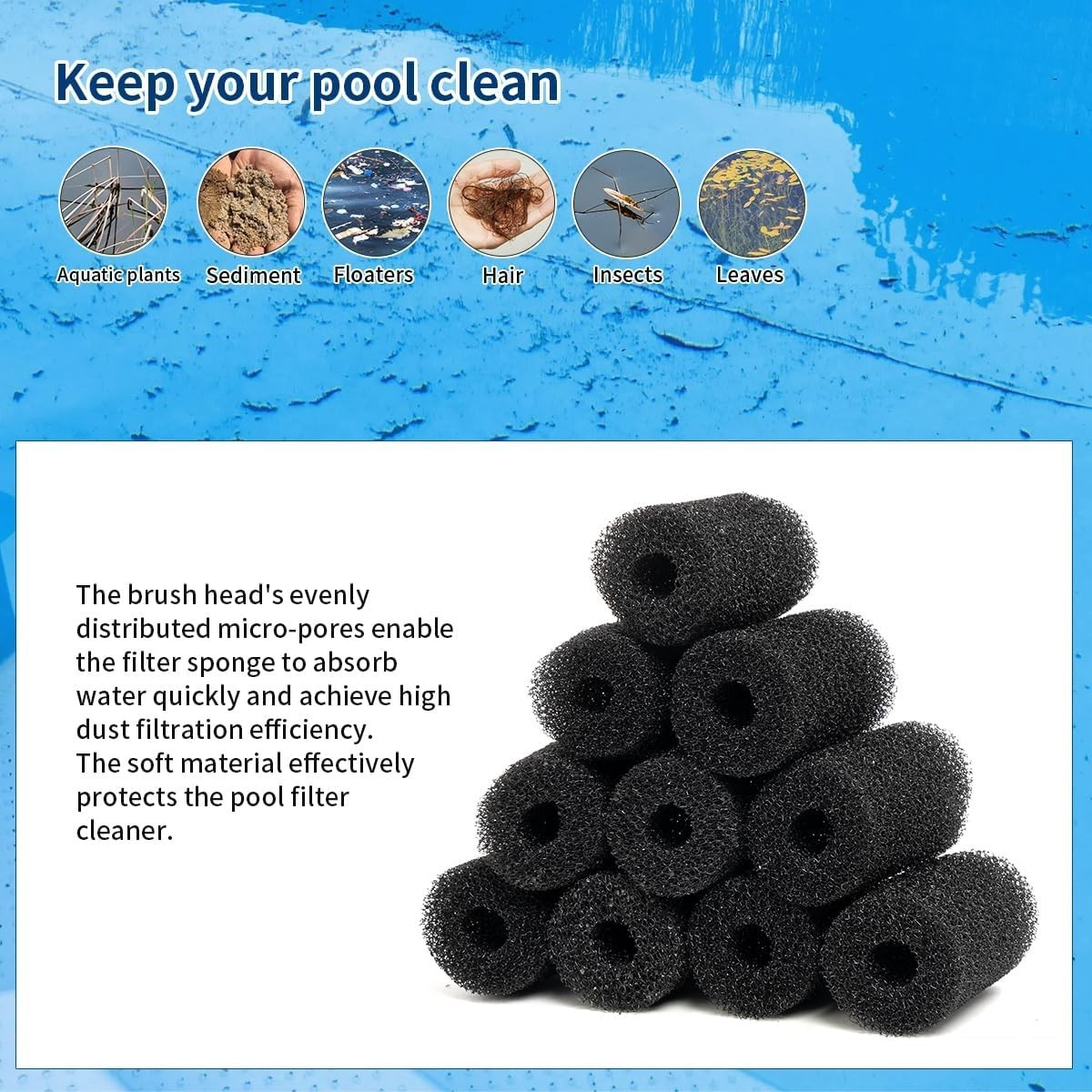 12 pcs Sweep Hose Tail Scrubbers Replacement for Sweep Pool Cleaner Compatibl…