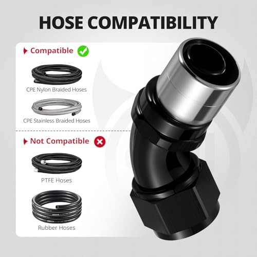 Crimp Swivel Hose End Fitting for CPE Braided Hose 12AN 45 Degree