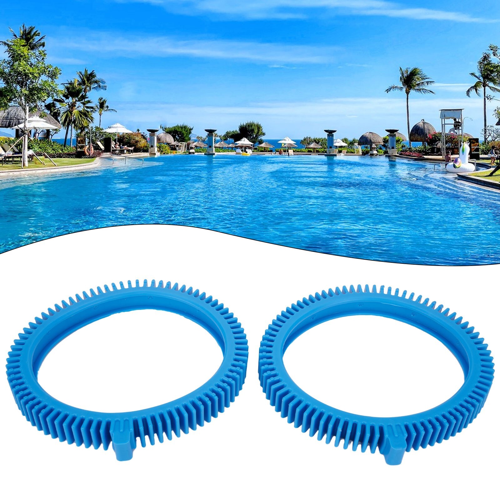 2pcs Blue THE POOL CLEANER FRONT TIRES W/ HUMP PART 896584000-143