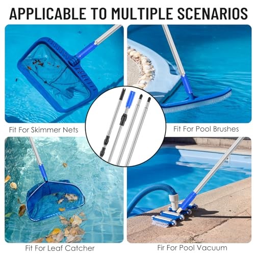 TOPDING & HZ Professional15.2 Foot Pool Pole Telescoping Swimming Pool 15.2ft