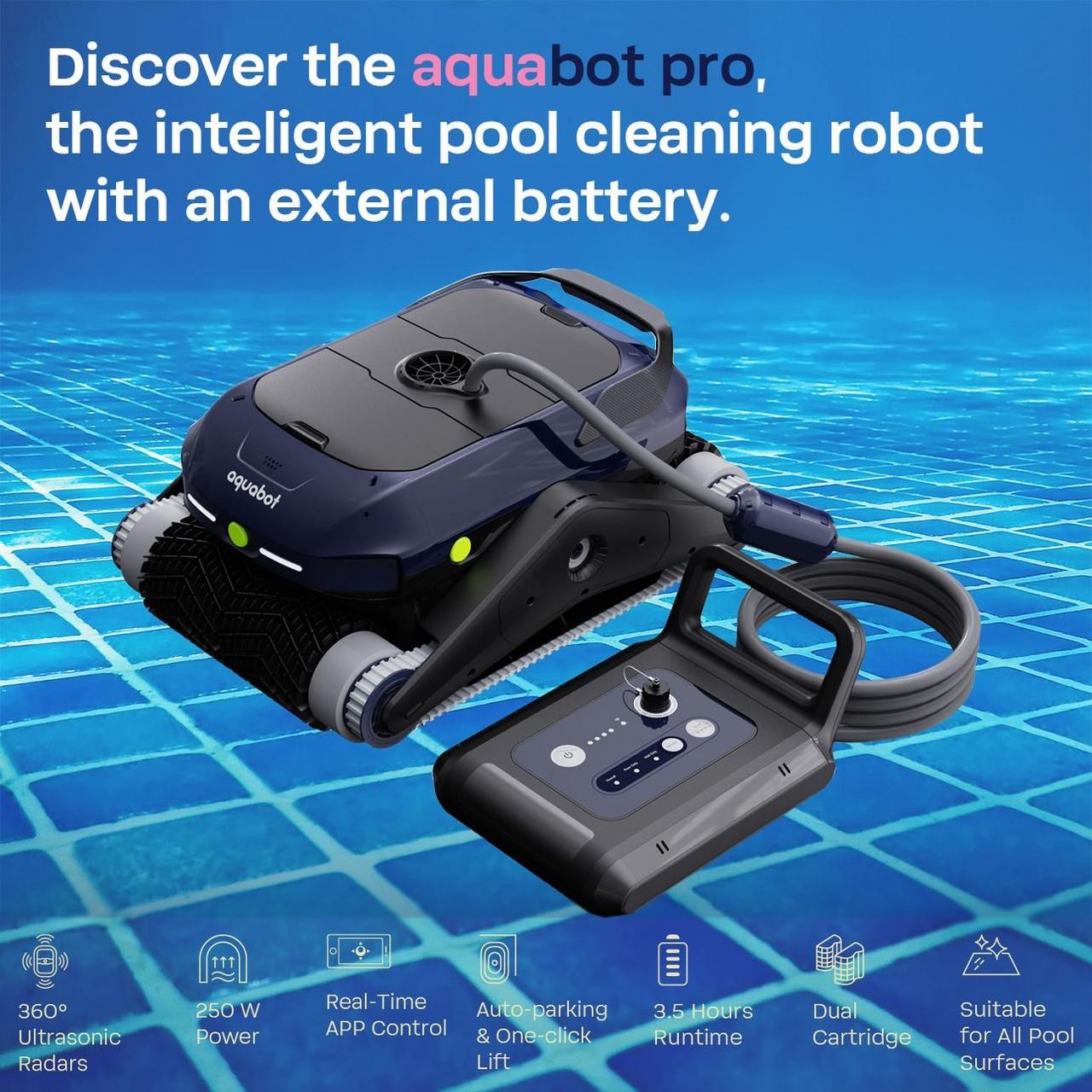 Aquabot PRO Cordless Robotic Pool Cleaner by BWT Pool