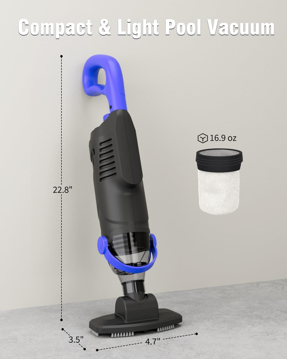 (2026 Upgrade) Little Shark Cordless Pool Vacuum, 60W Motor, 18 GPM Strong Sucti