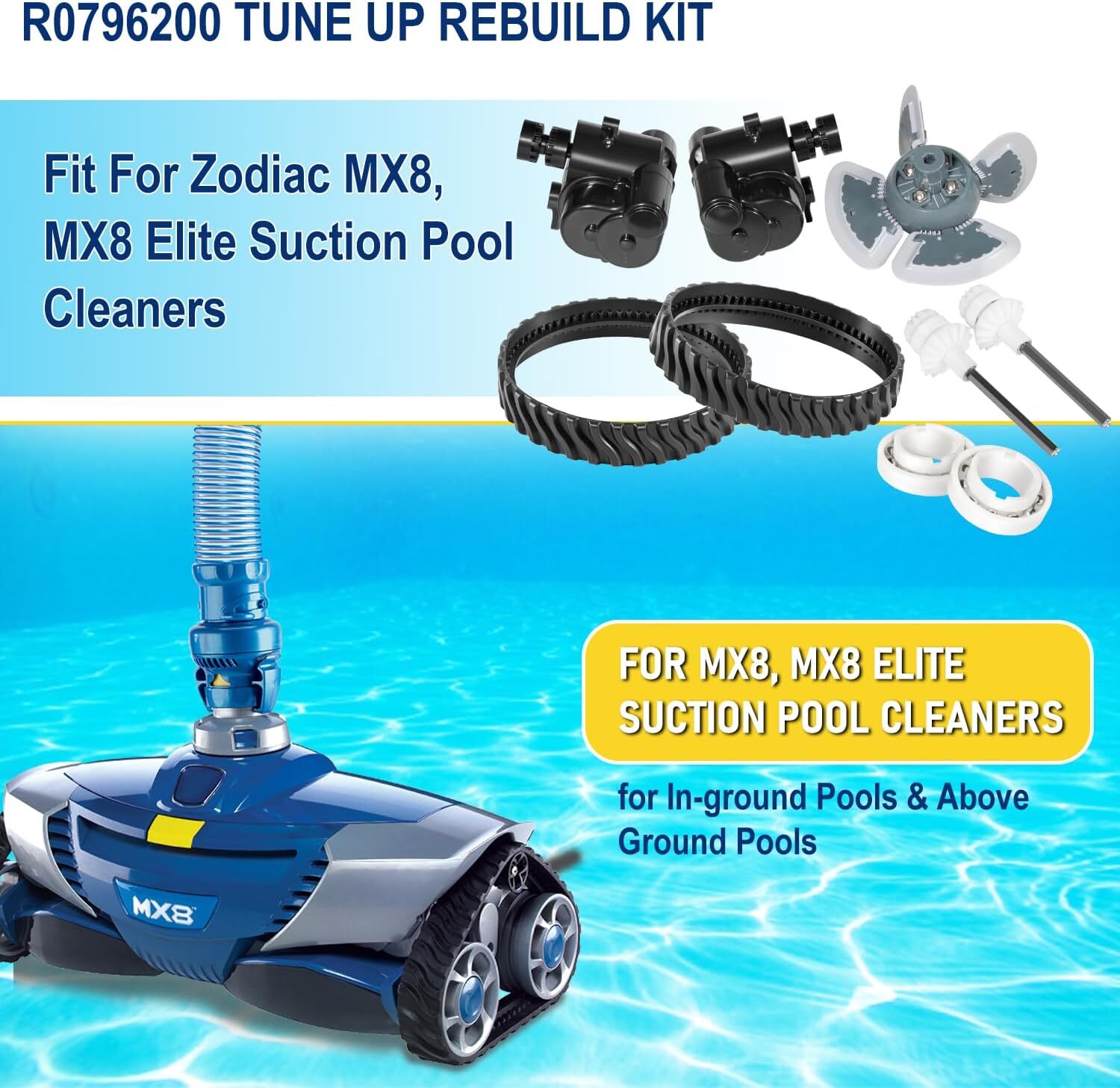 for Zodiac Baracuda MX8/MX8 Elite Pool Cleaners Tune Up Rebuild Kit R0796200