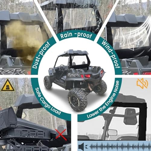 Polaris RZR XP 900 Rear Window,Rear Windshield, Canvas Soft Full Back Window