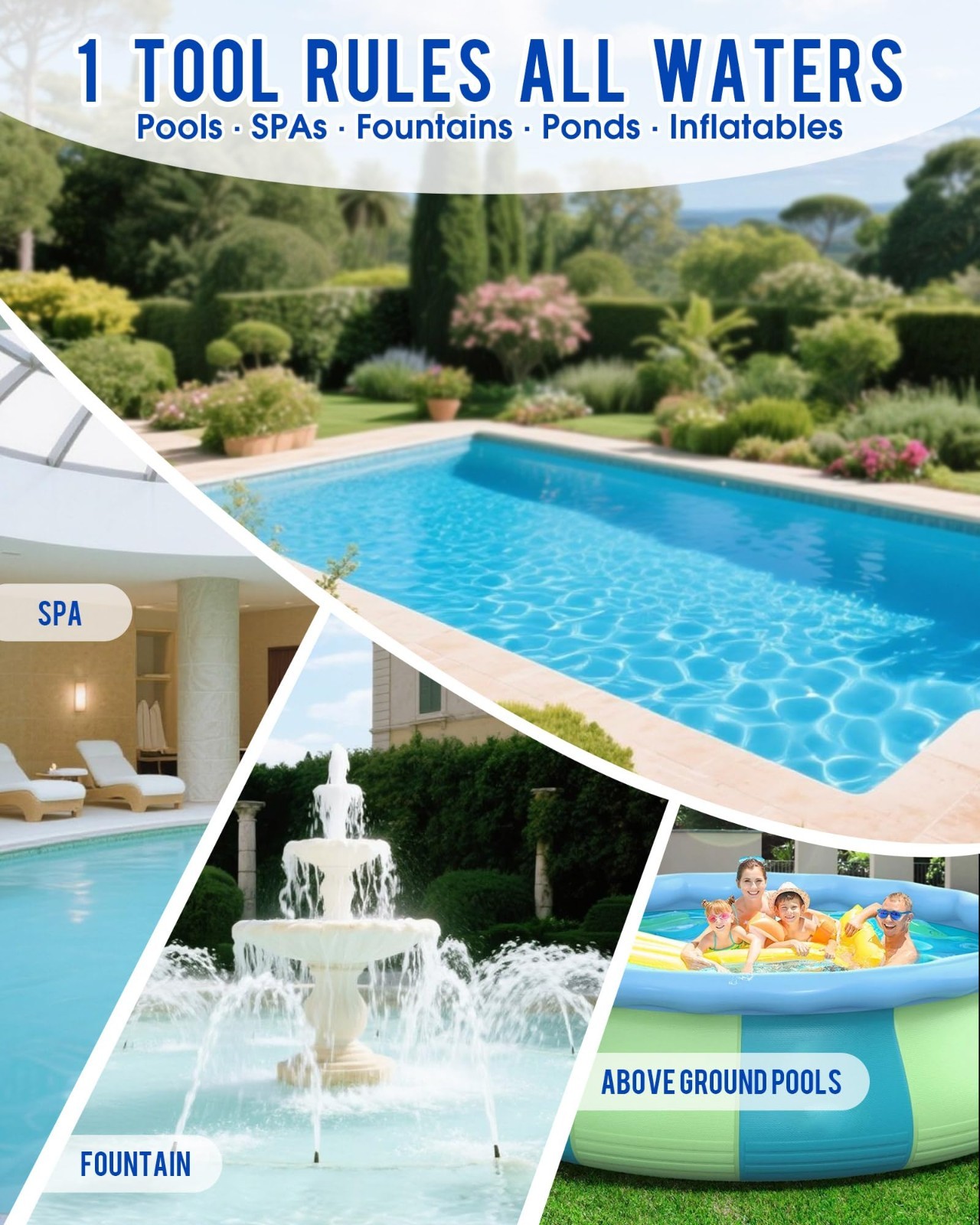 Upgraded Pool Vacuum Cleaner for Above Ground Pools, 52&Prime; Telescopic Pole, Jet Cl