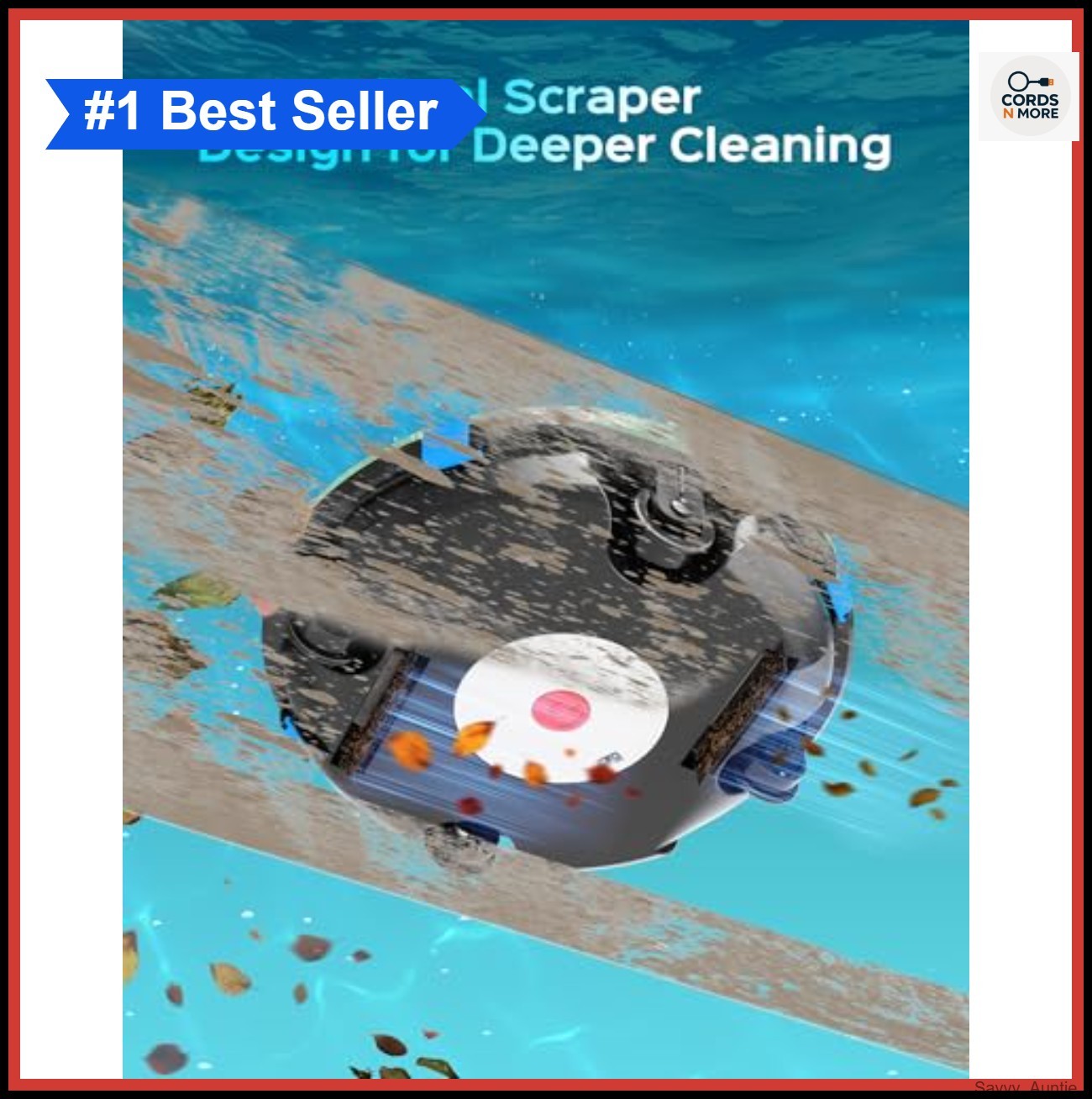 Robotic Pool Cleaner Cordless for Above Ground Pools Up to 660 sq ft 90 Min