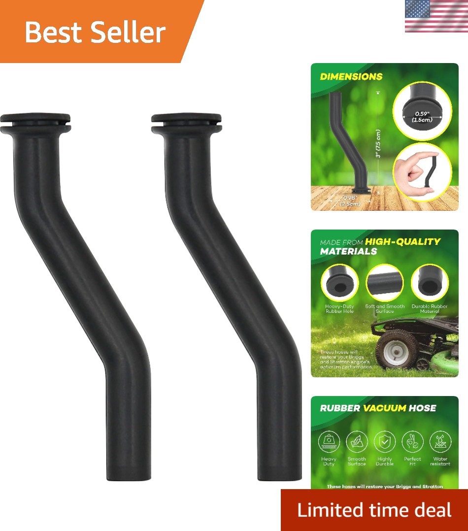 596163 Rubber Vacuum Hose Compatible with Brigs and Straton, John Dere Lawnmower
