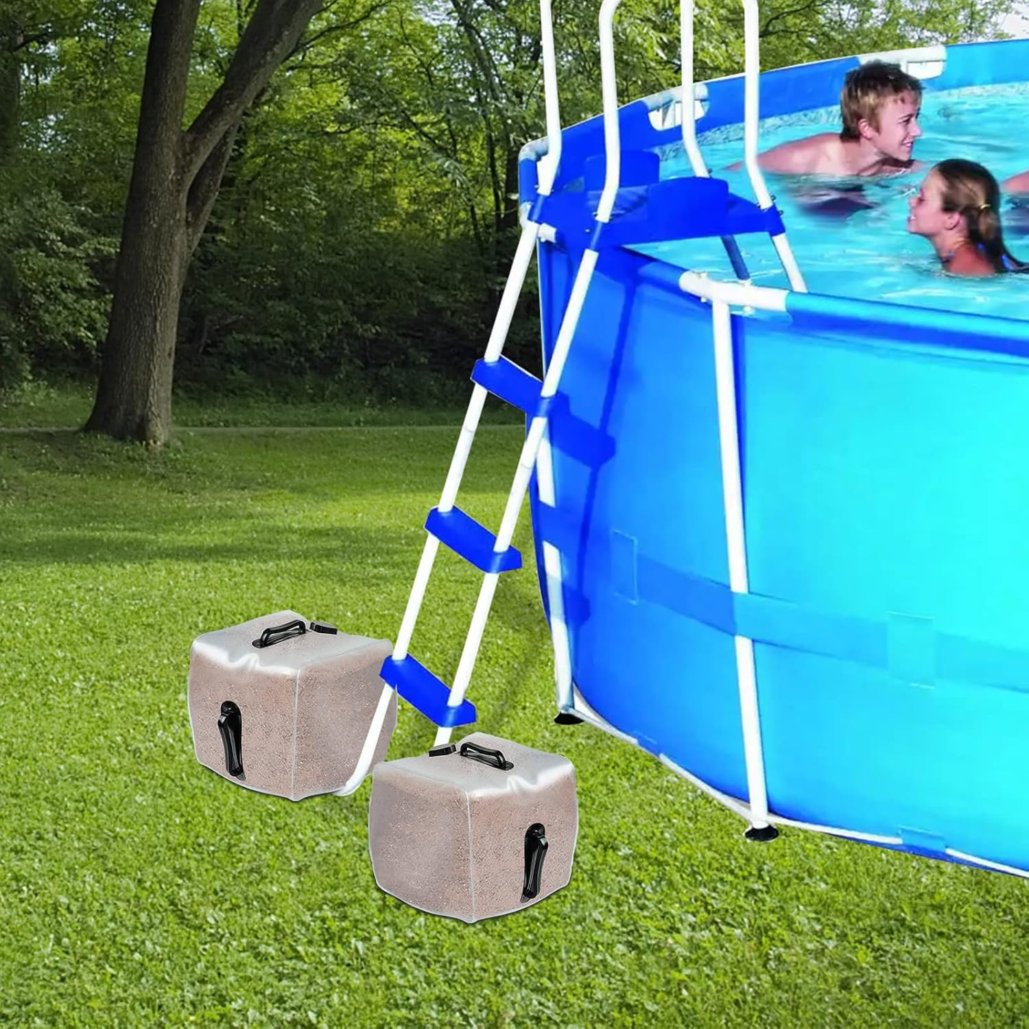 2 Pack Heavy Duty Pool Weight Plastic Sand Bags,Universal Pool Steps Weights
