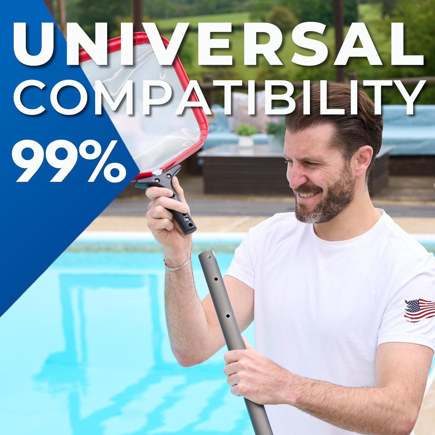 ProTuff Heavy-Duty Pool Skimmer Net – 13” Fine Mesh for Ultimate Debris Removal