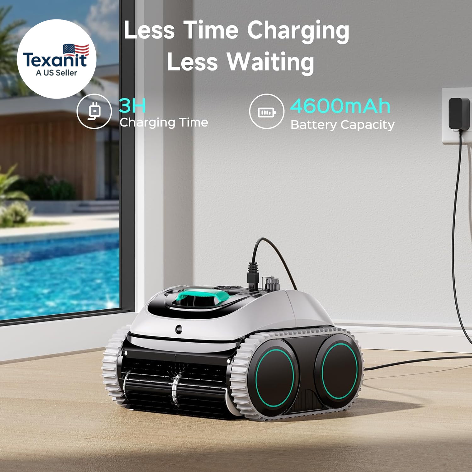 (2026 Upgrade) C1 Pool Robot Vacuum for Inground Pools, 4-In-1 Cordless Robotic