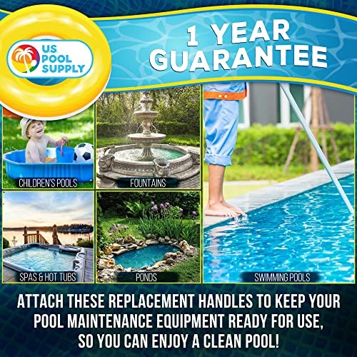 2 Premium Pool Vacuum Head Replacement Handles – Sturdy Plastic Handles with