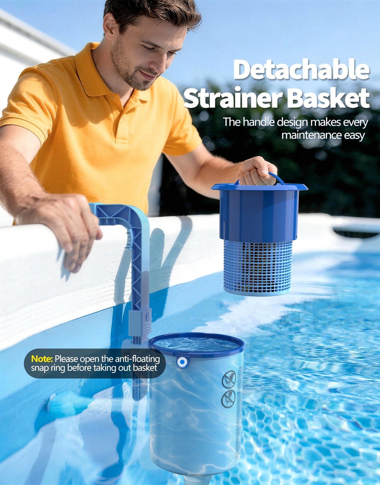 Above Ground Pool Surface Skimmer with 3 Filter Socks and Wall Mount Bracket