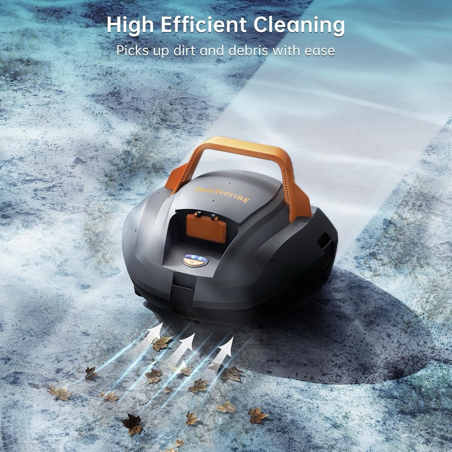 Robotic Pool Cleaner, Cordless Pool Vacuum Robot with 120Mins Runtime,
