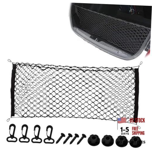 Car Cargo Nets Trunk Organizer, Adjustable Elastic Storage 39.4 x 15.7 Inch