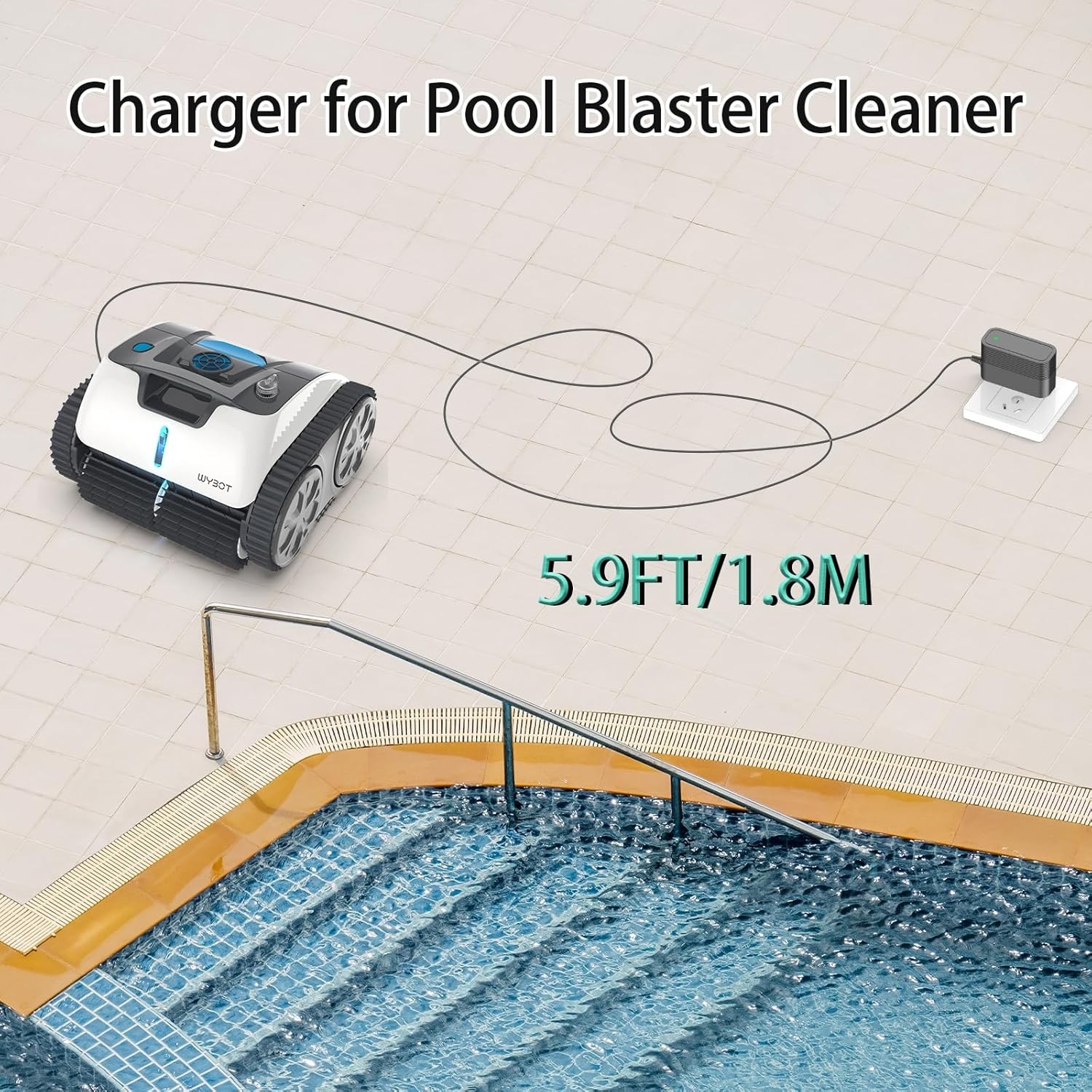 12.6V Charger for Wybot Osprey Robotic Pool Cleaner Swimming Pool Vacuum Power