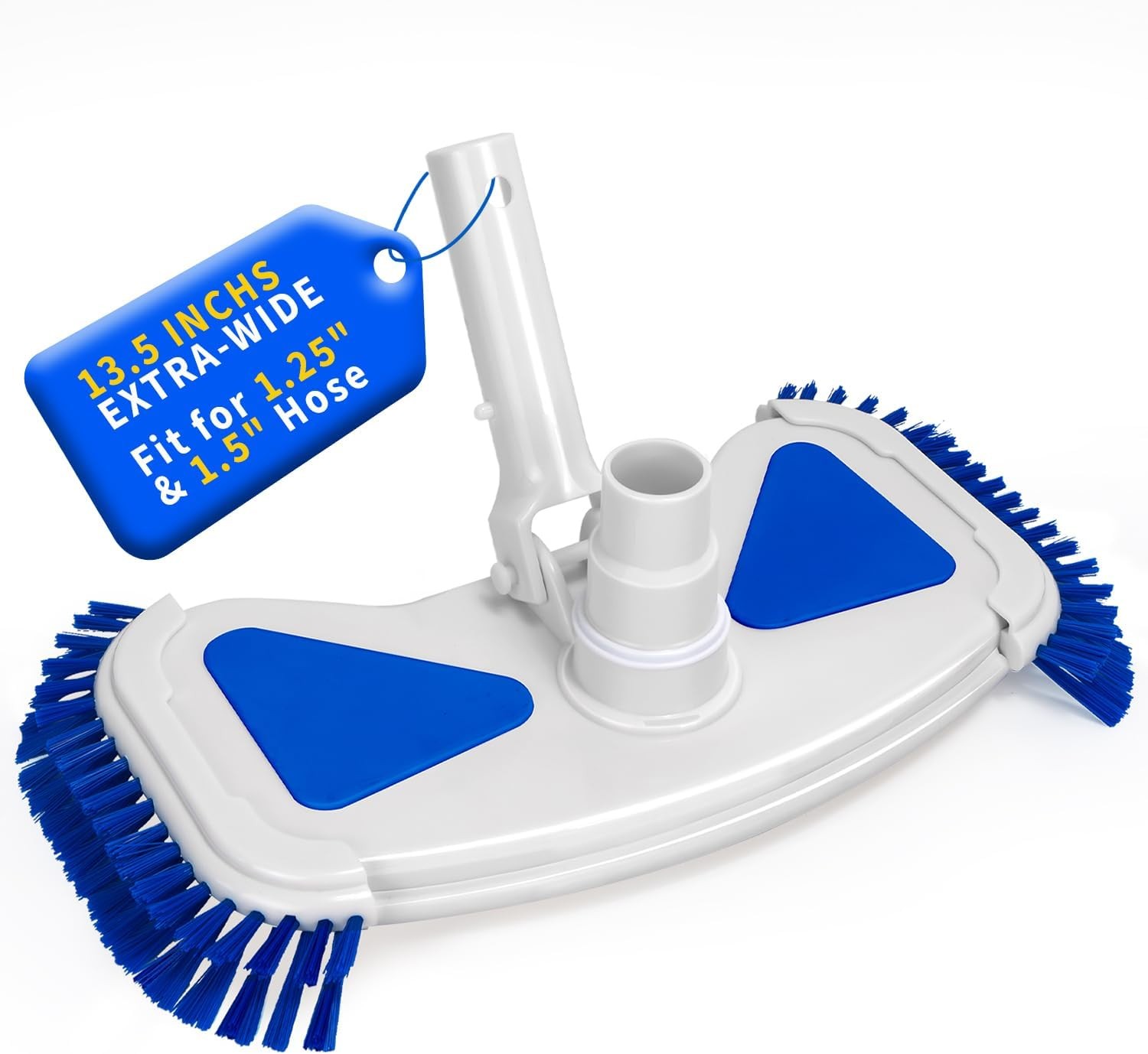 Weighted Pool Vacuum Head with Side Brushes, 13.5&Prime; Deluxe Manual Pool Cleaner He