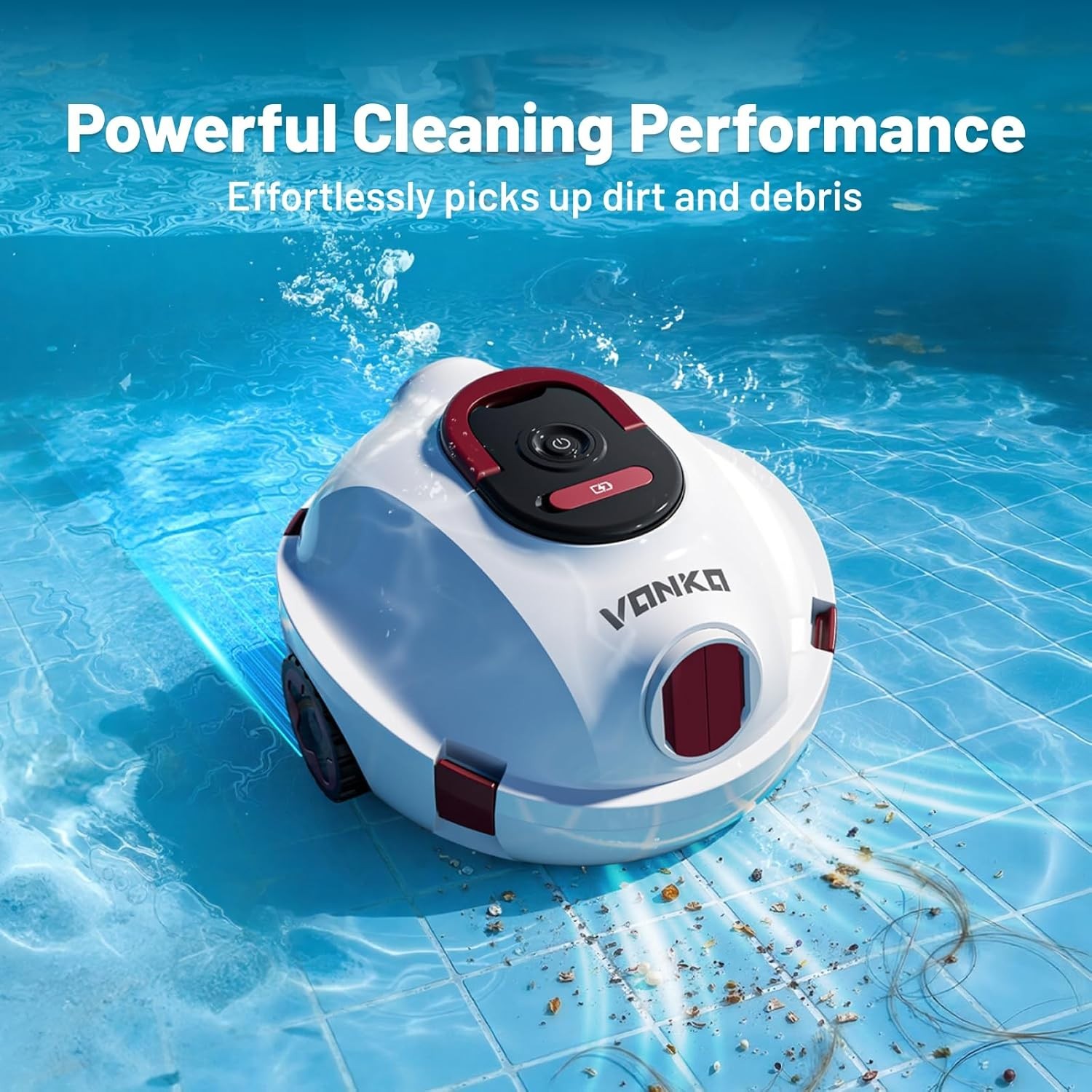 Self-Parking Cordless Pool Cleaner with Lightweight Design & Quick-Rinse Filter