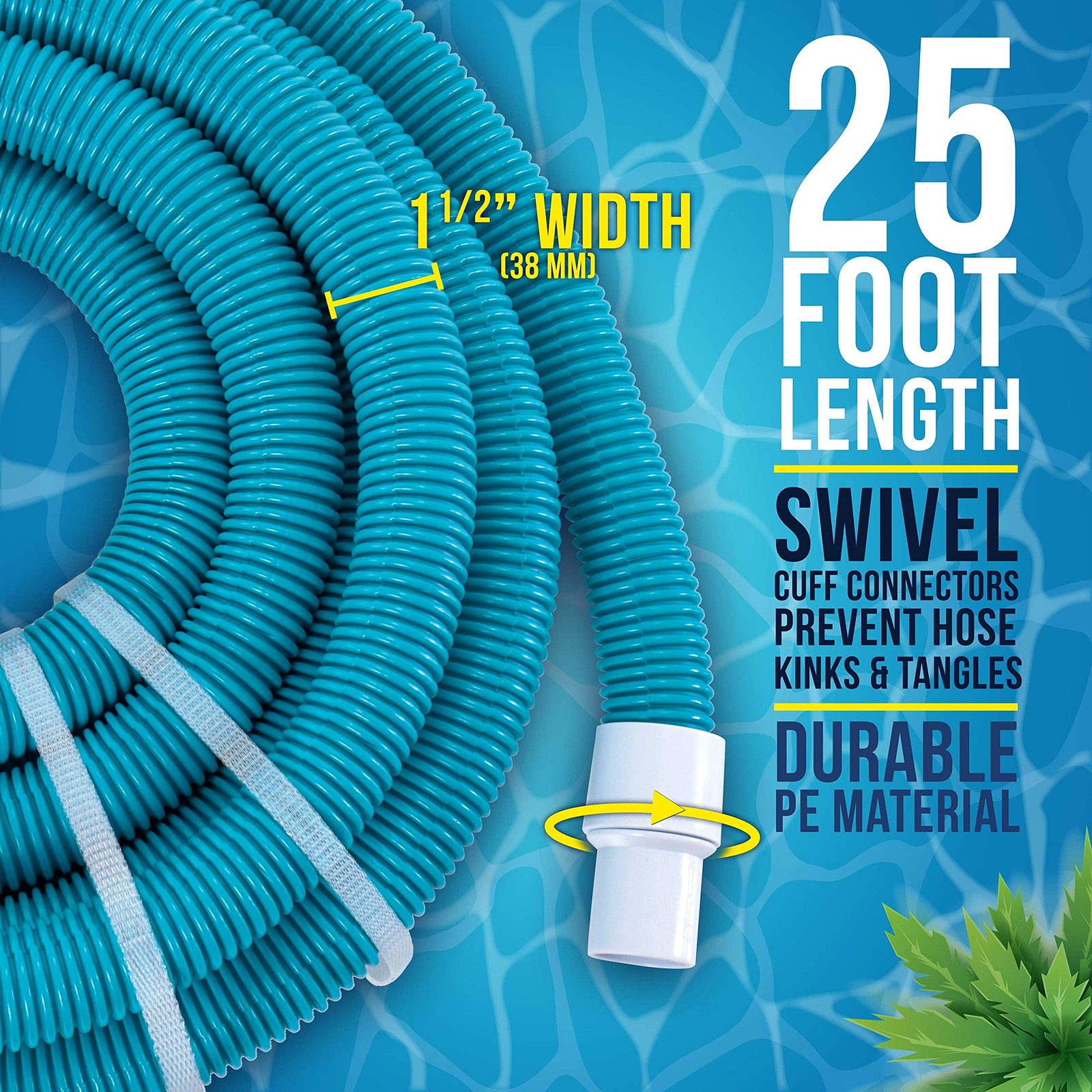 U.S. Pool Supply 1-1/2&Prime; x 25 Foot Professional 1-1/2-inch x 25-foot, Blue