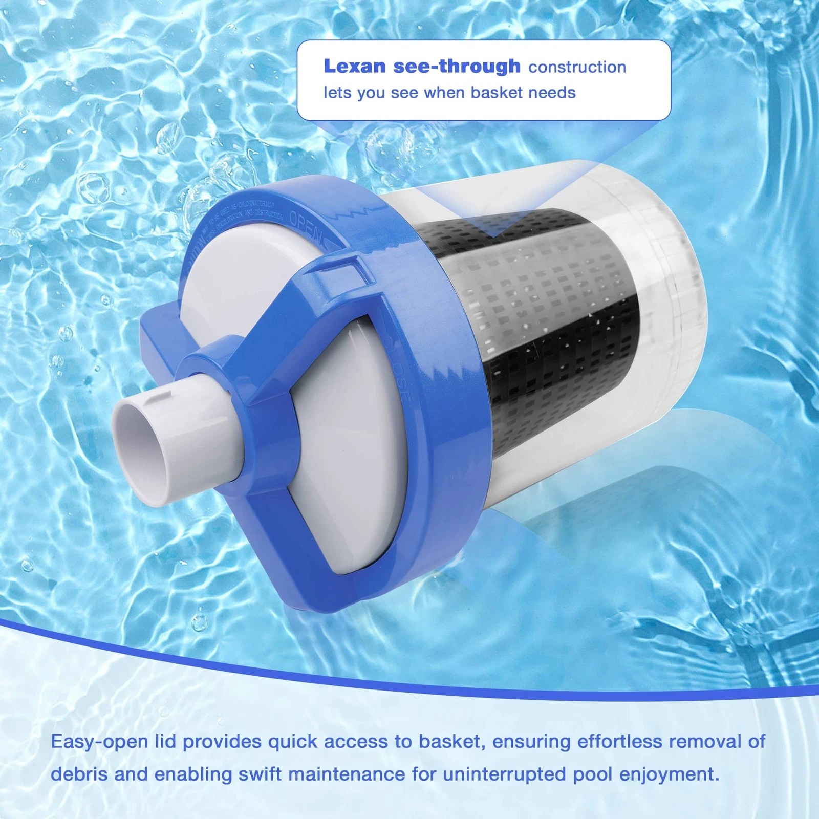 In-line Pool Leaf Canister Basket Fit Hayward W560 Poolvac Suction Cleaners